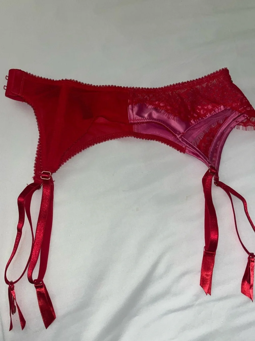 Ann Summers Garter/ Suspender Belt Lovers Spark Pink & Red Small